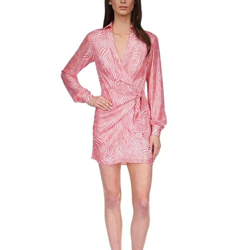 Michael Kors Zebra Print Wrap dress geranium - 0X